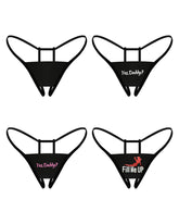4 Sets Women's Thong with Letters Sports Yoga Underwear Seamless Underwear